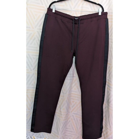 Paige Men's Hutton Slim Fit Track Joggers Sweatpants Pants in Currant Size L - Picture 4 of 13